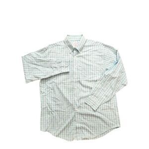 Brooks Brothers plaid men's Large supima cotton button up with chest pocket